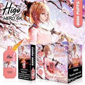 Higo Hero 6000 Puff Puff Vape Borong